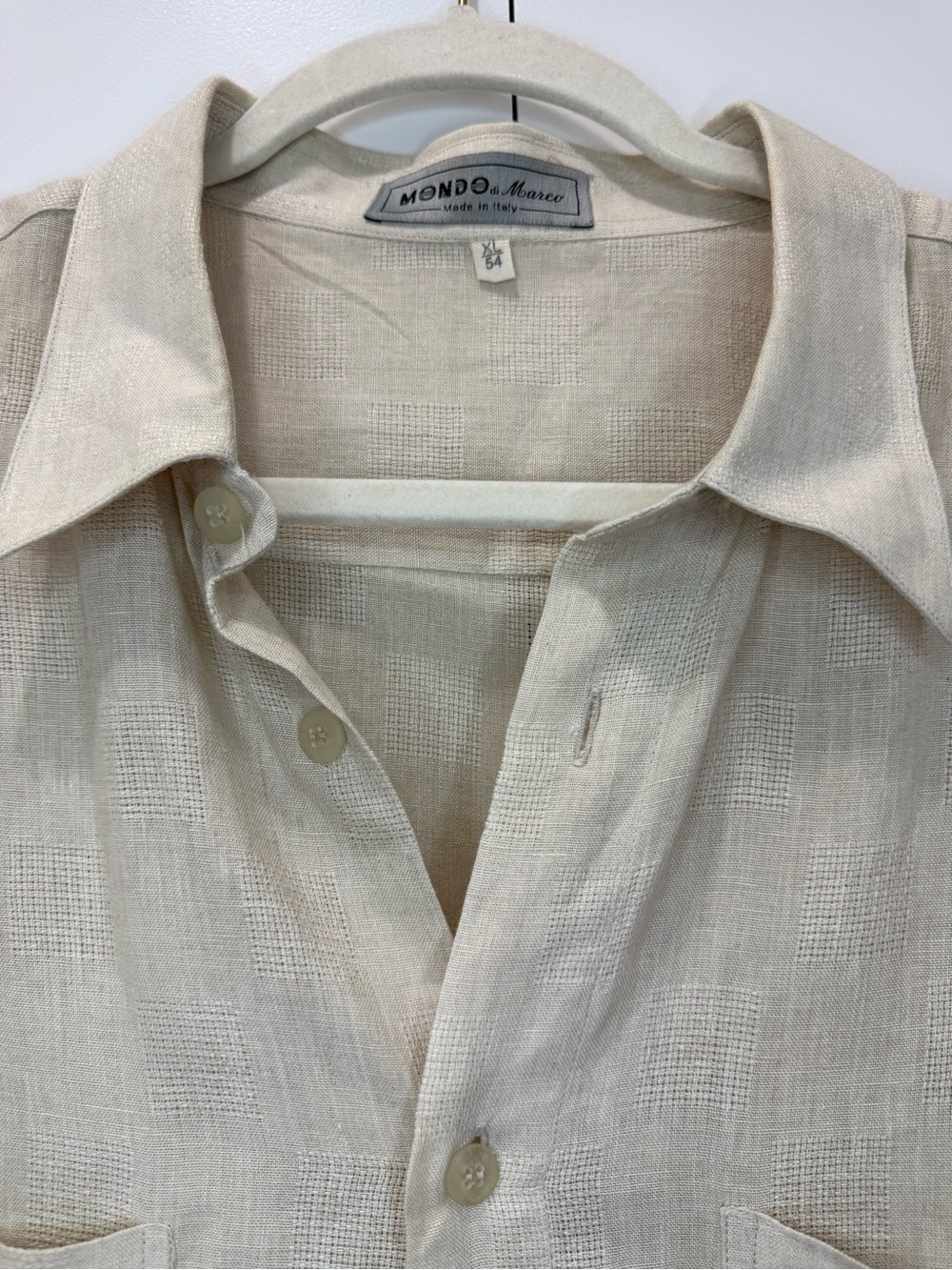 Mondo di Marco Made in Italy Men’s XL 54 Linen Textured Button Down Shirt